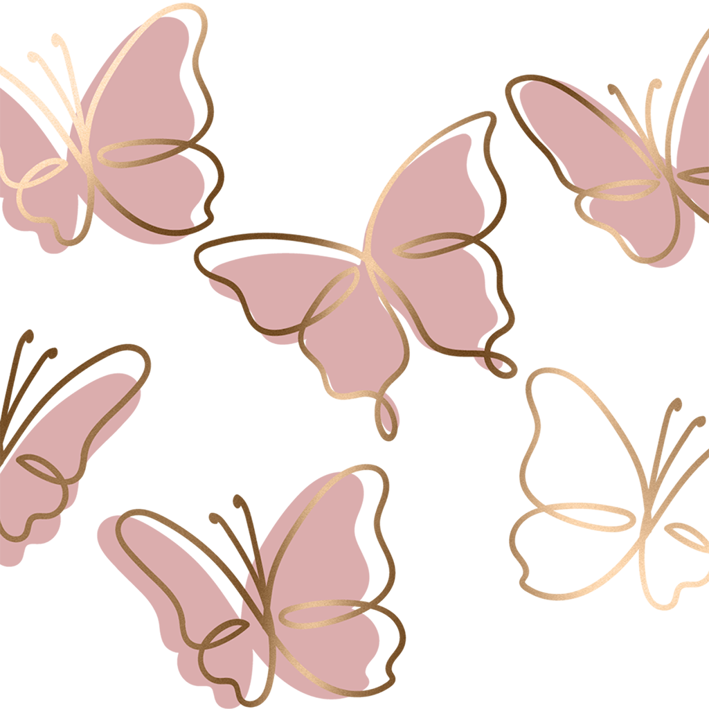 Pink Butterfly Glass Cups