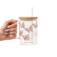 Pink Butterfly Glass Cups