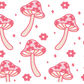 Retro Floral Boho Mushroom Glass Cups