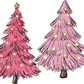 Pink Christmas Trees Glass Cups