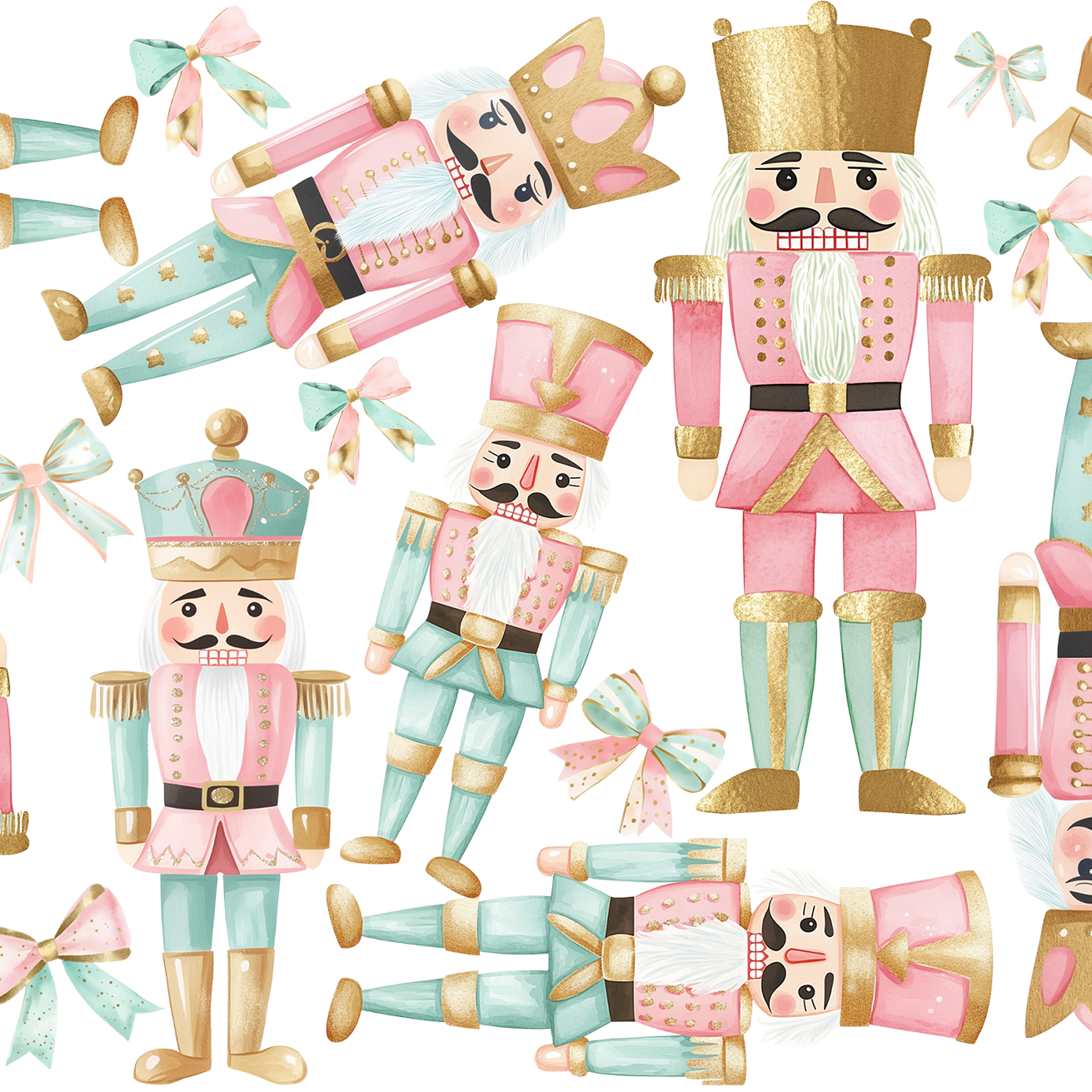 Pink Nutcracker Christmas Glass Cups