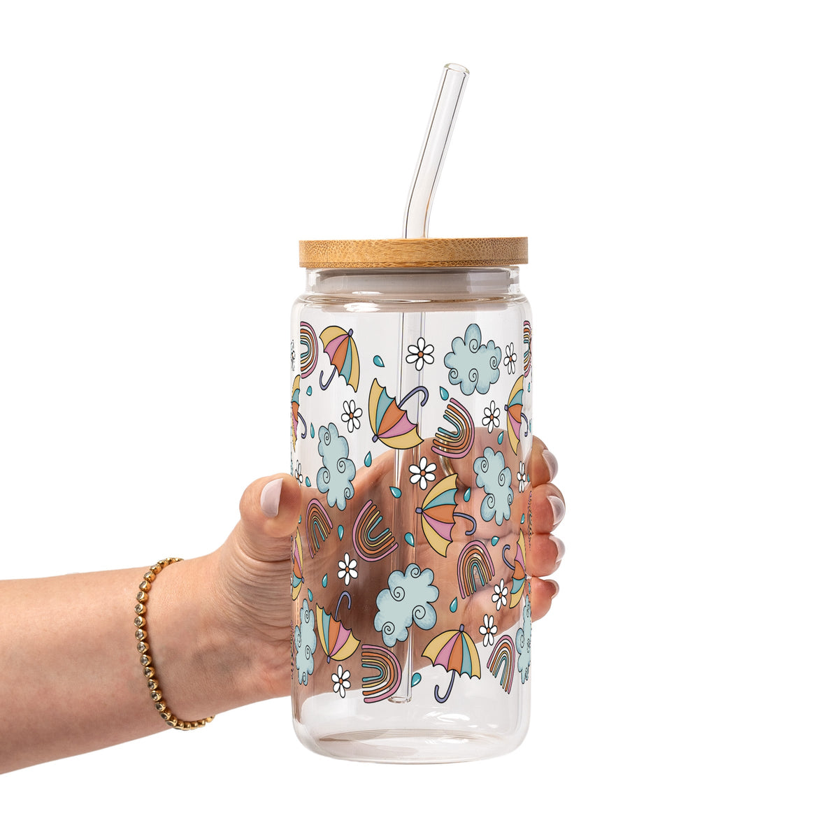 Spring Umbrella Aesthetic Glass Cups