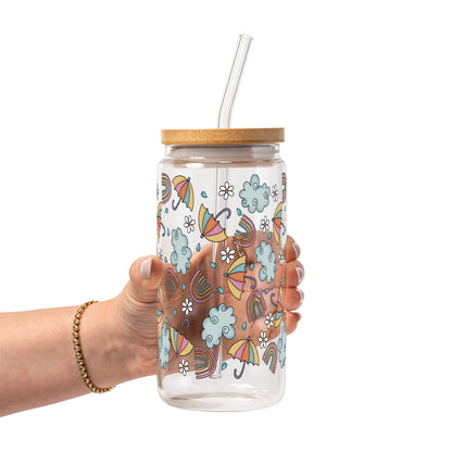 Spring Umbrella Aesthetic Glass Cups