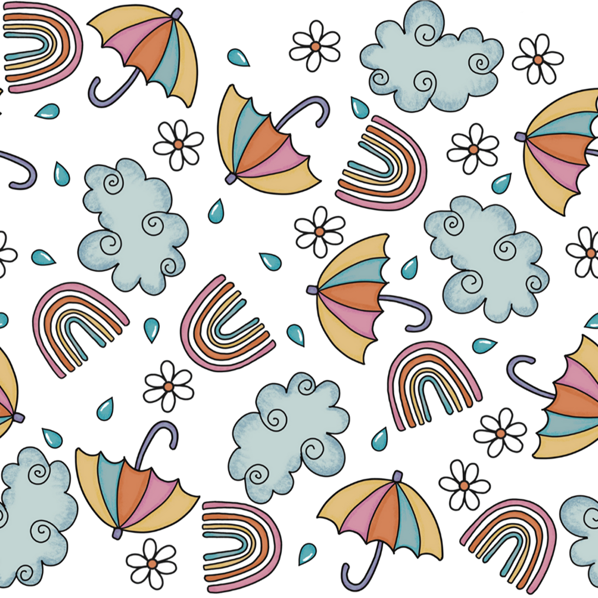 Spring Umbrella Aesthetic Glass Cups