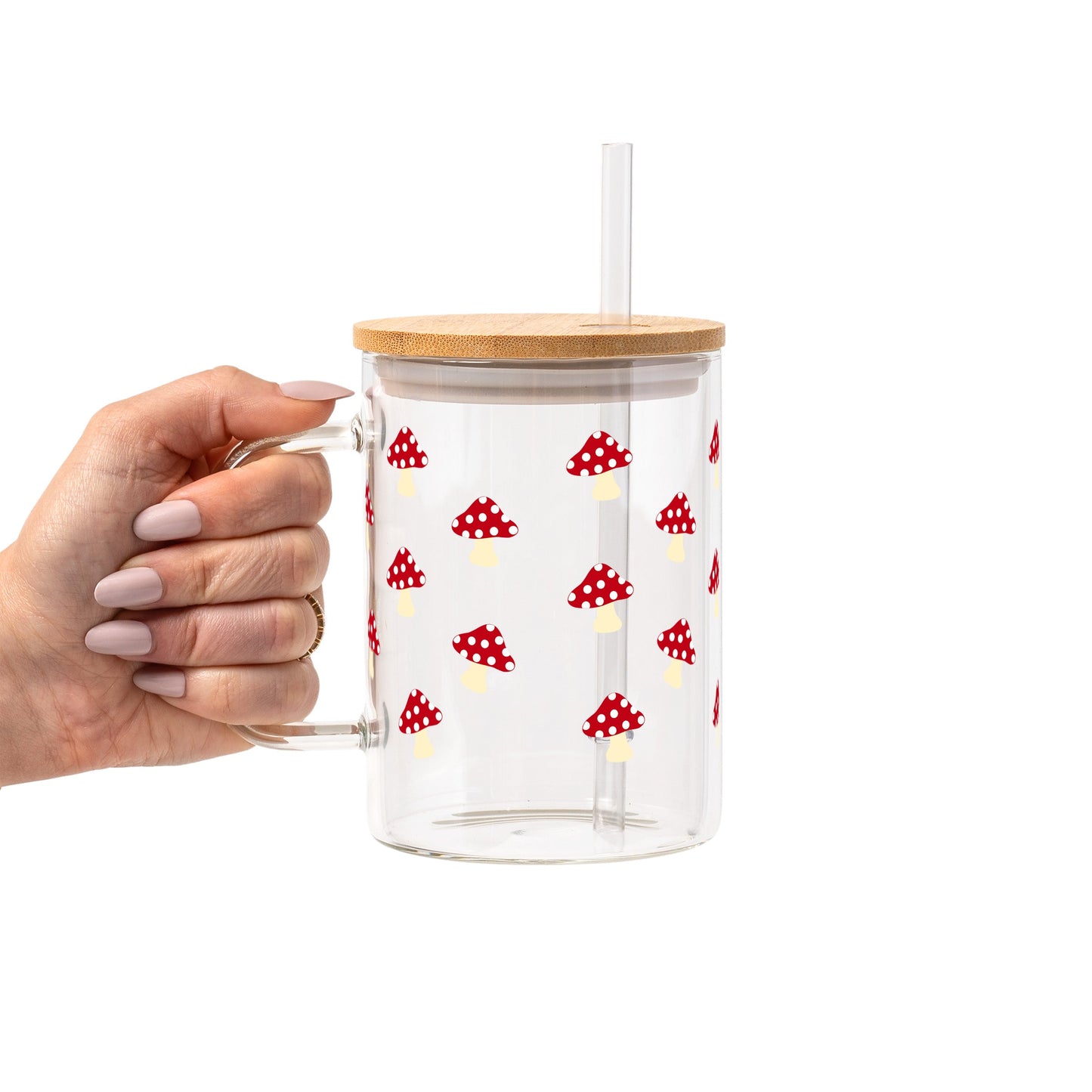 Red Mushroom Glass Cups