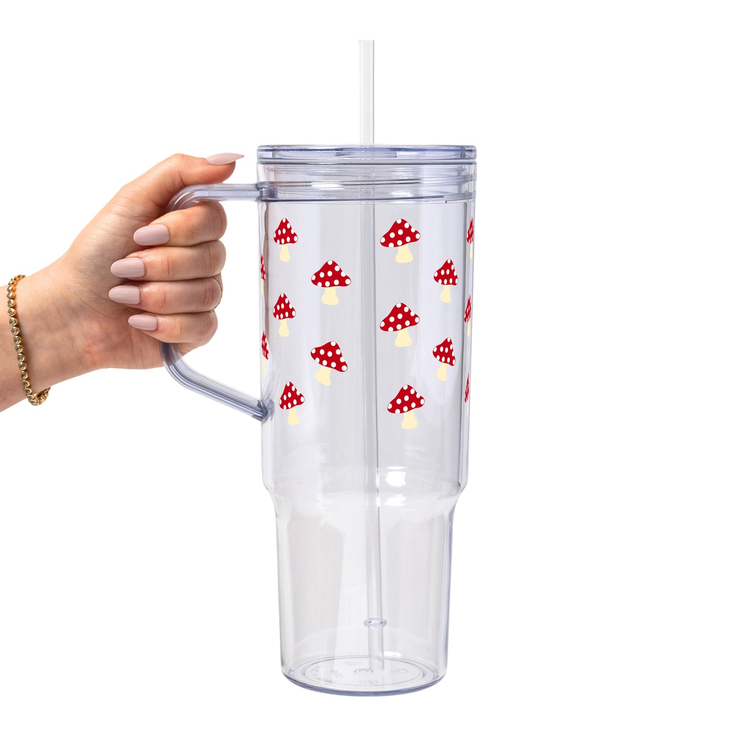 Red Mushroom Glass Cups