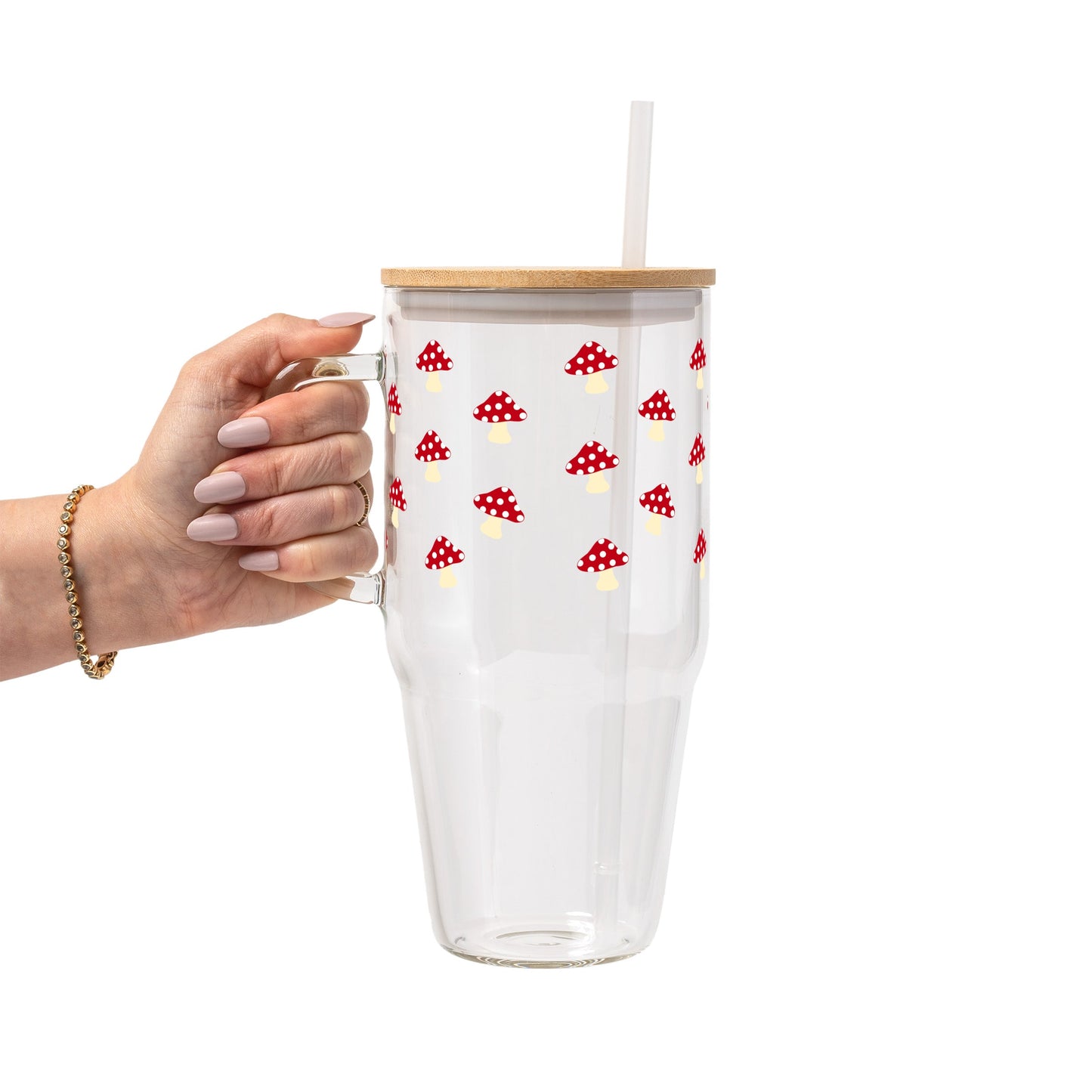 Red Mushroom Glass Cups