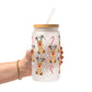Christmas Reindeer Candy Cane Glass Cups