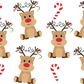 Christmas Reindeer Candy Cane Glass Cups