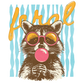 Retro Feral Raccoon Glass Cups