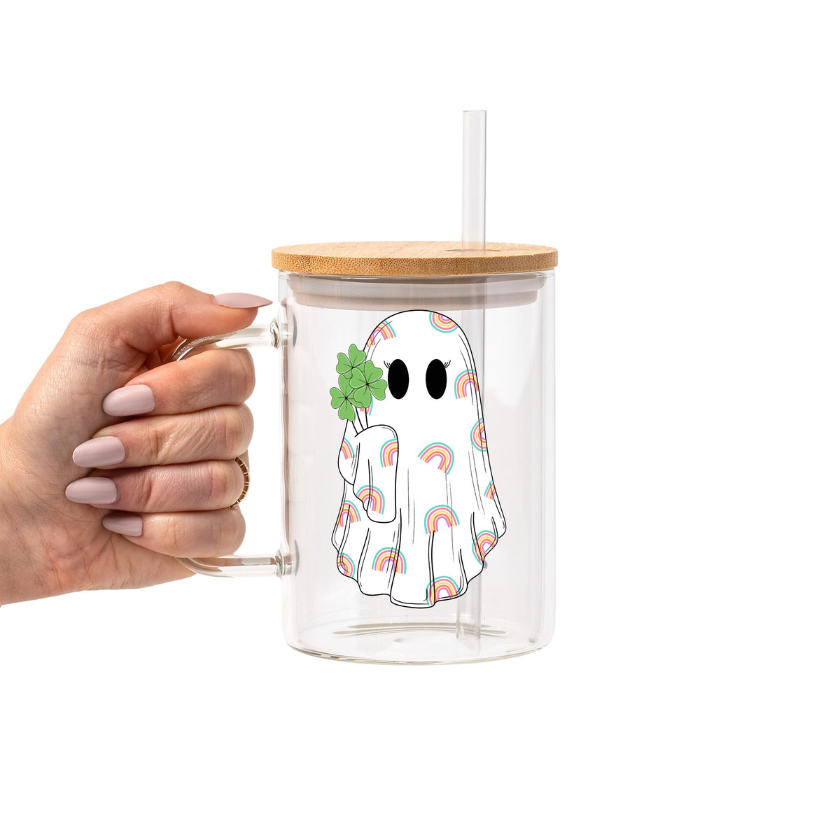 Shamrock Ghostie Glass Cups