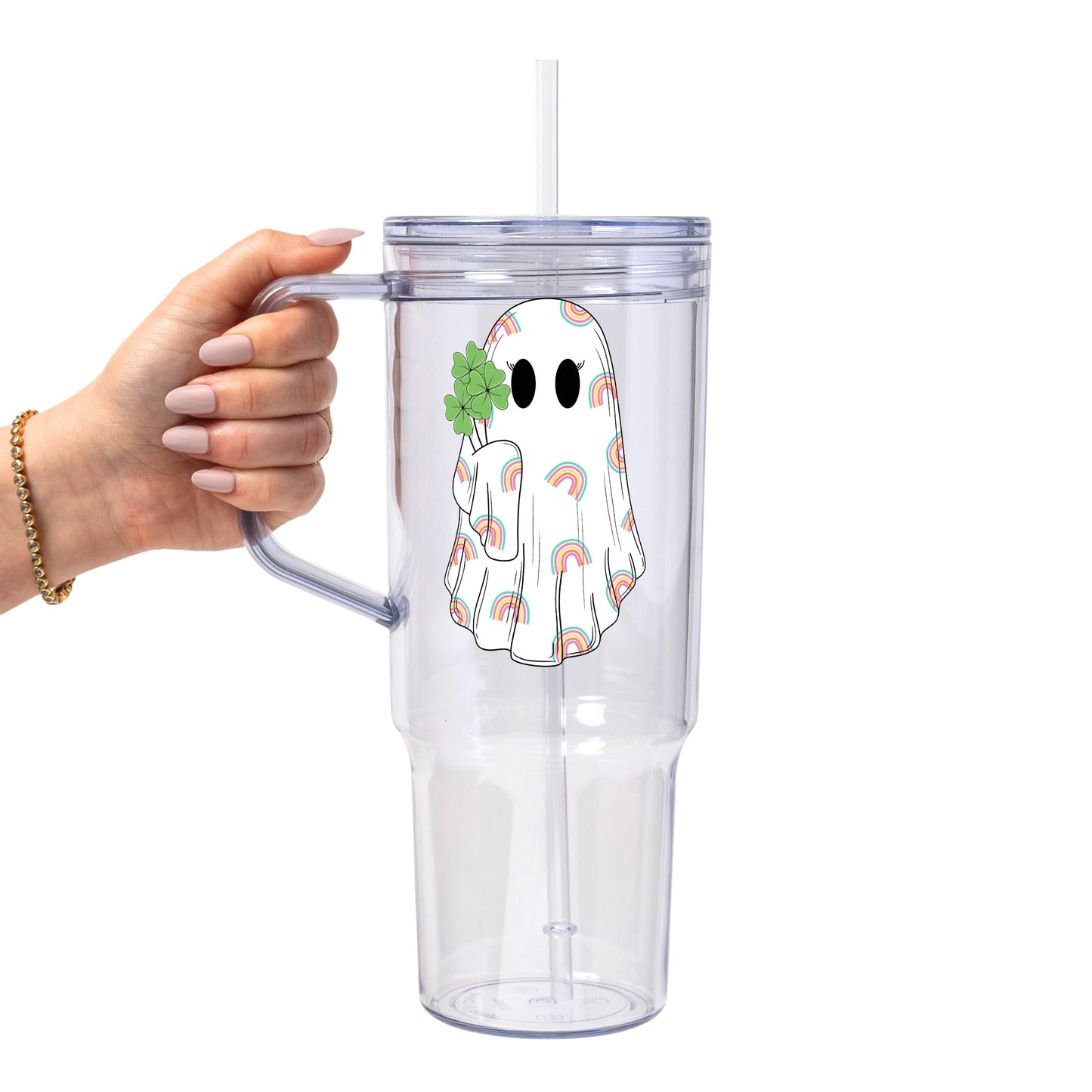 Shamrock Ghostie Glass Cups