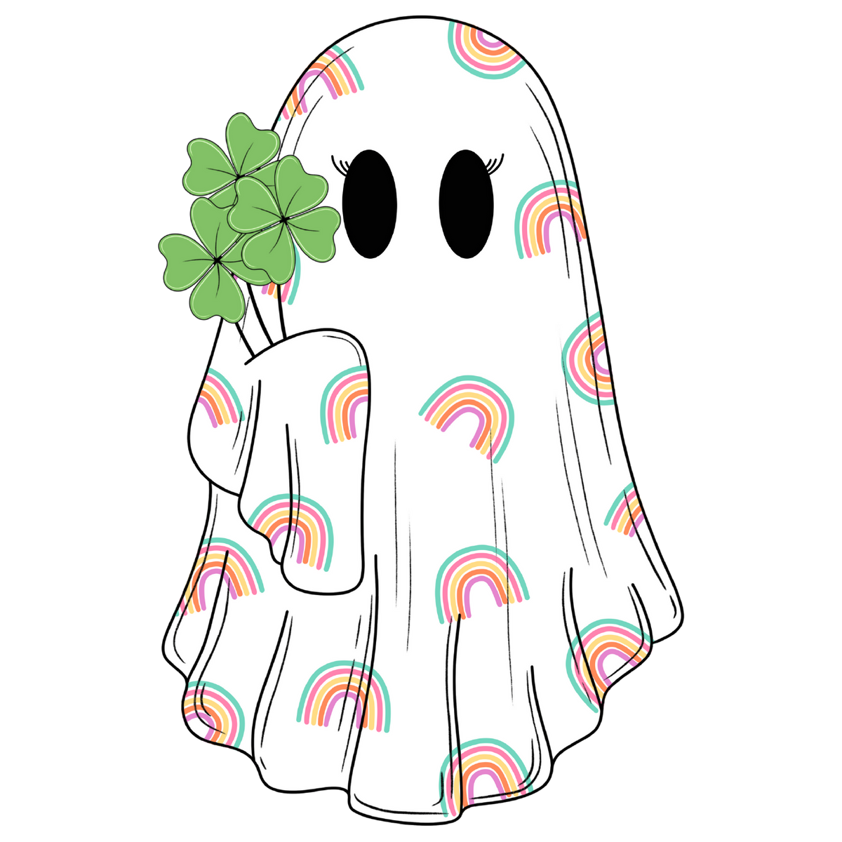 Shamrock Ghostie Glass Cups