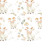 Floral Cute Goats Glass Cups