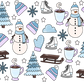 Blue Winter Glass Cups