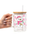 Boujee Pink Snowman Glass Cups