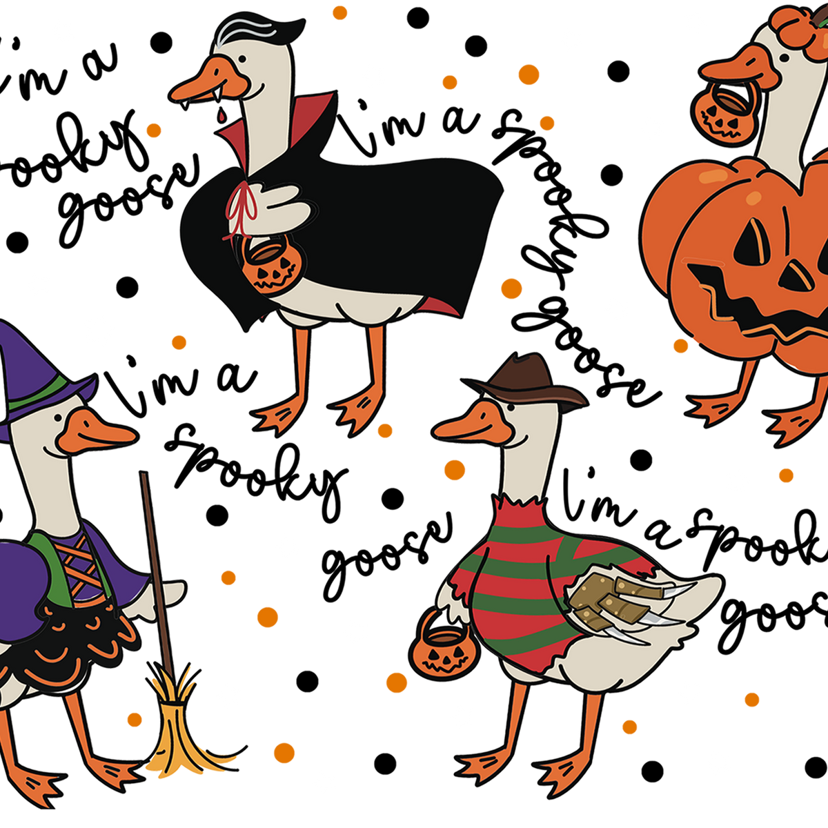 Spooky Goose Glass Cups