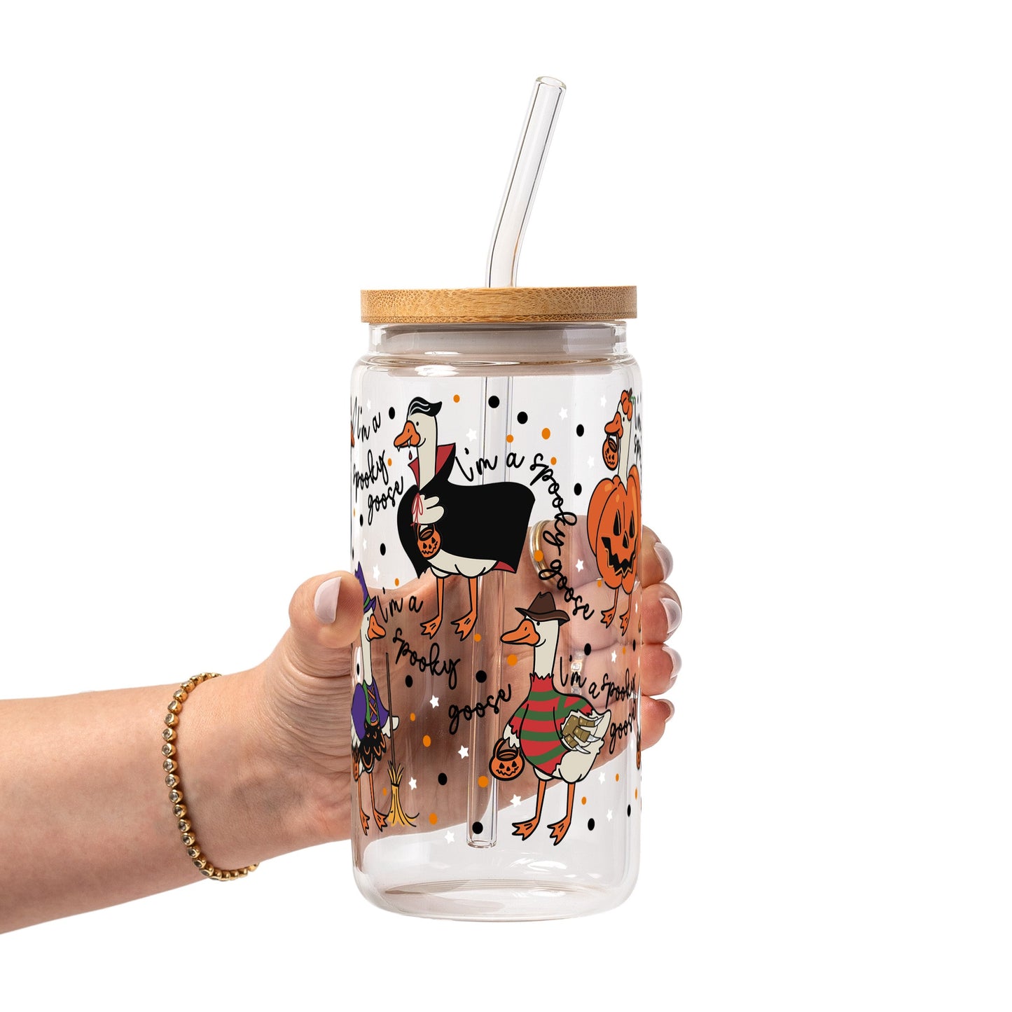Spooky Goose Glass Cups