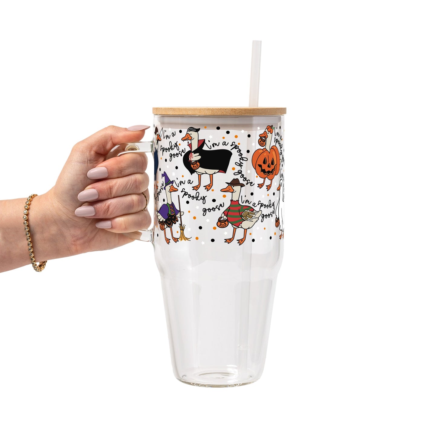 Spooky Goose Glass Cups