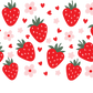 Strawberry Floral Glass Cups