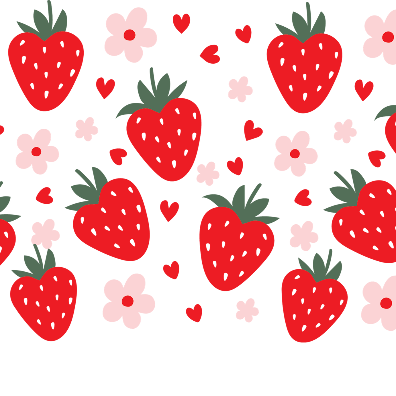 Strawberry Floral Glass Cups