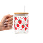 Strawberry Floral Glass Cups