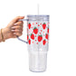 Strawberry Floral Glass Cups