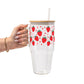 Strawberry Floral Glass Cups