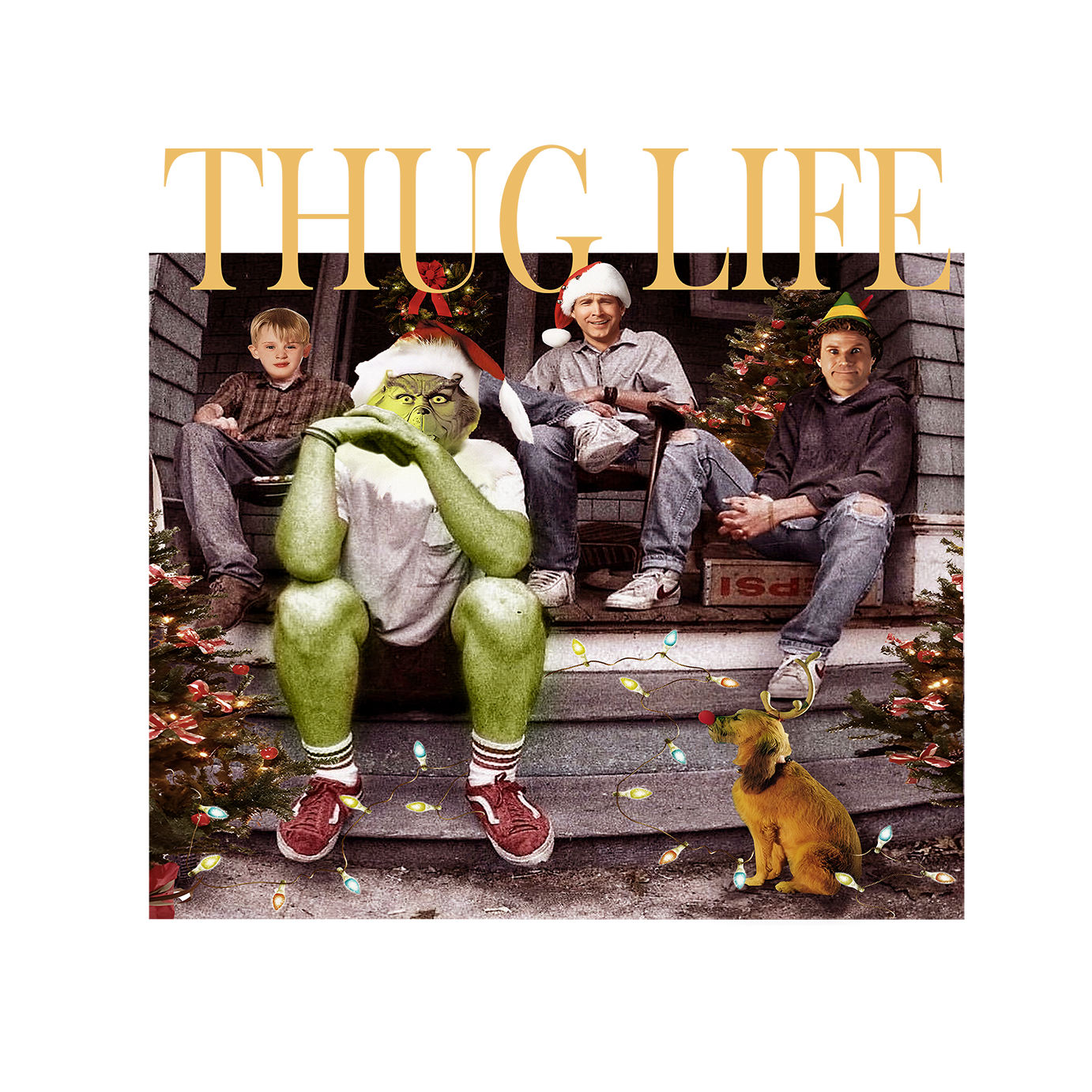 Thug Life Christmas Glass Cups