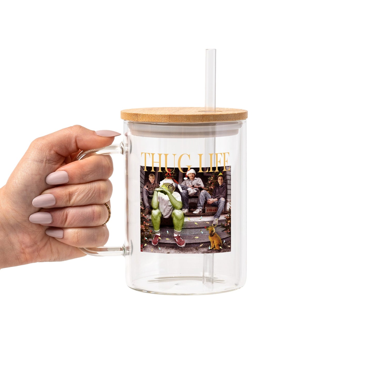 Thug Life Christmas Glass Cups