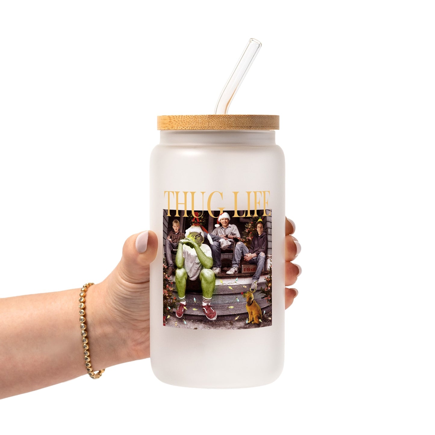 Thug Life Christmas Glass Cups