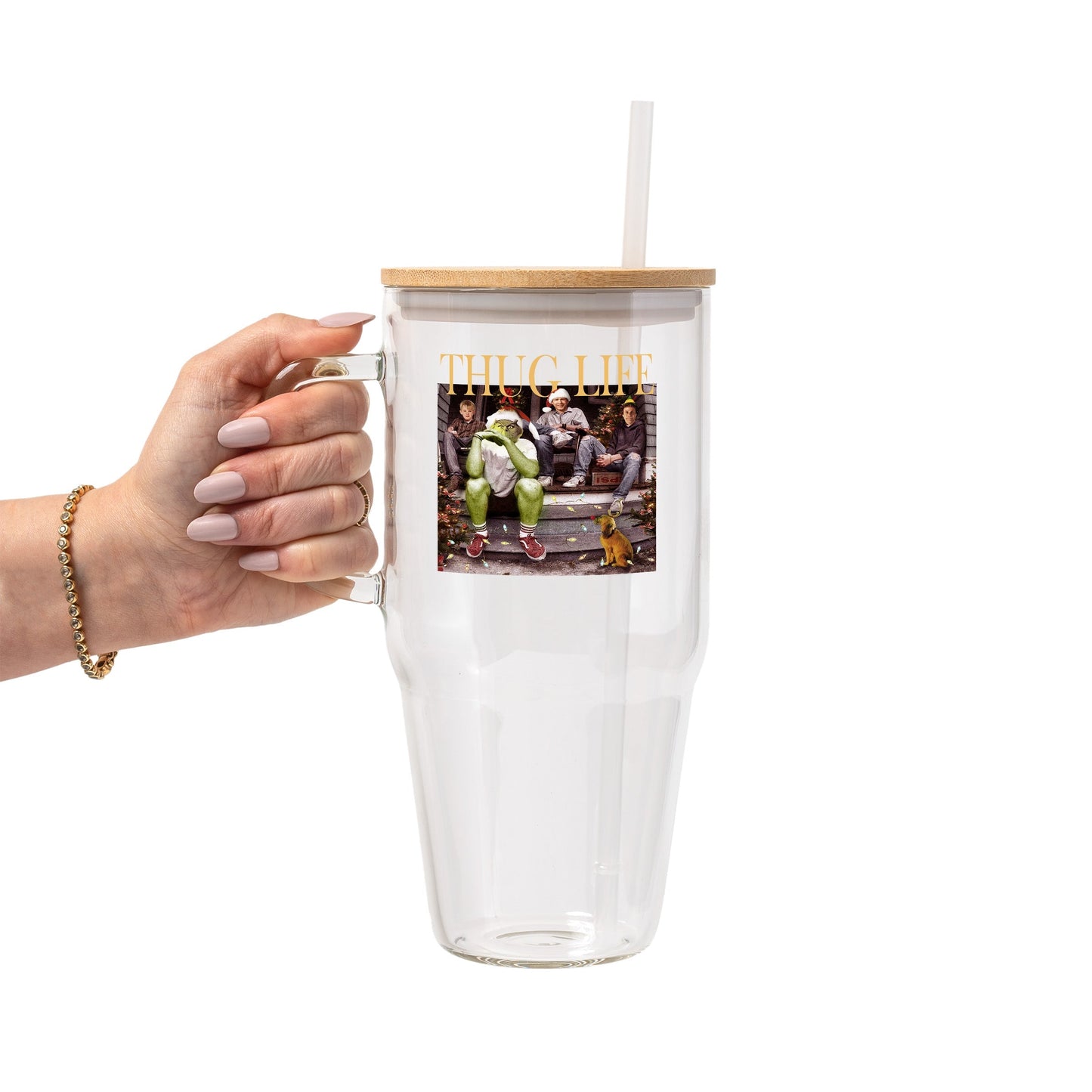 Thug Life Christmas Glass Cups