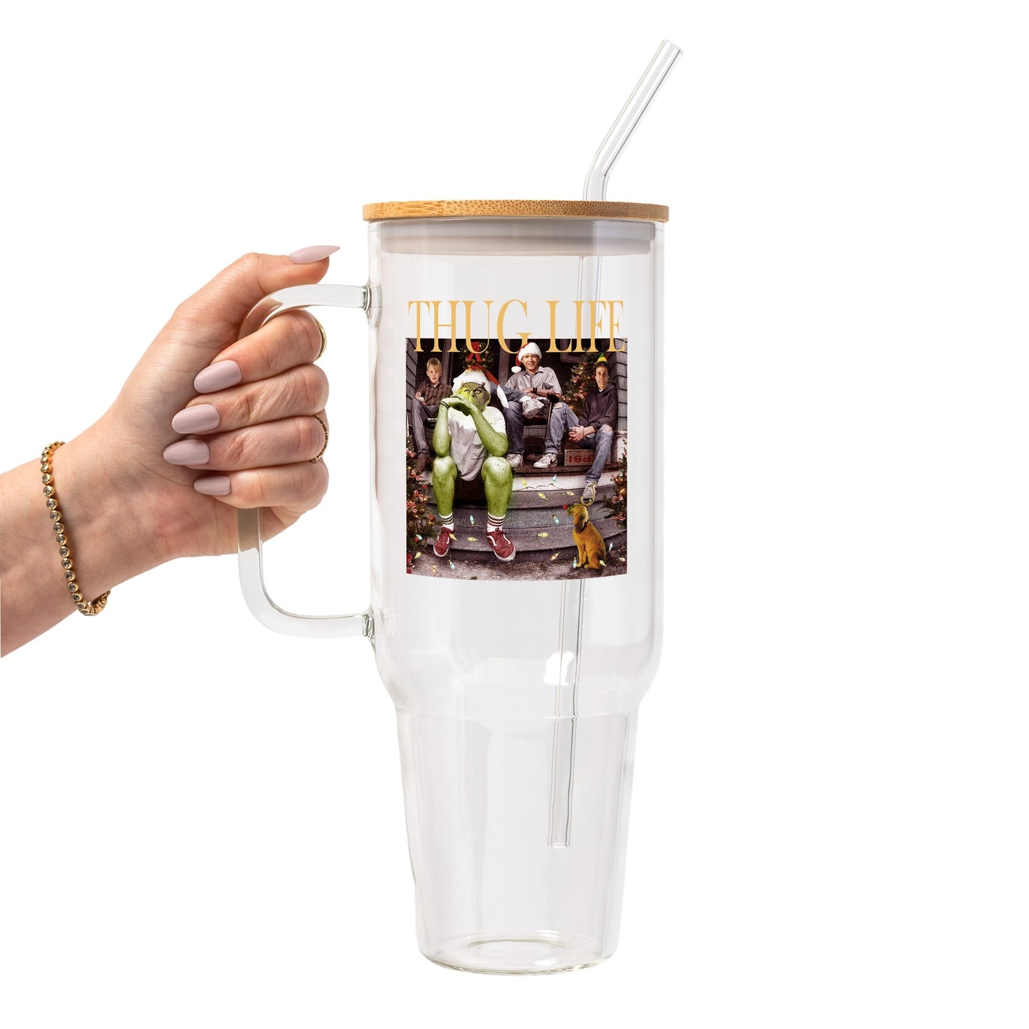 Thug Life Christmas Glass Cups