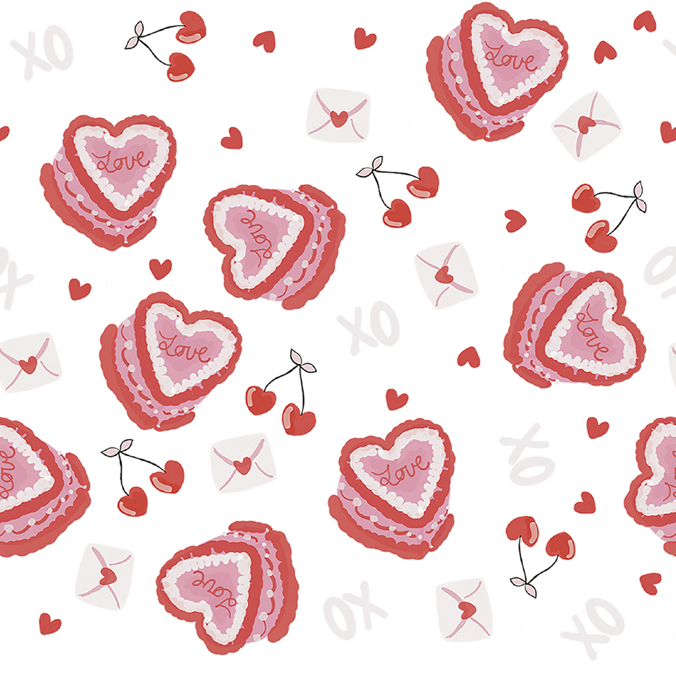 Valentine's Day Heart Cakes Glass Cups