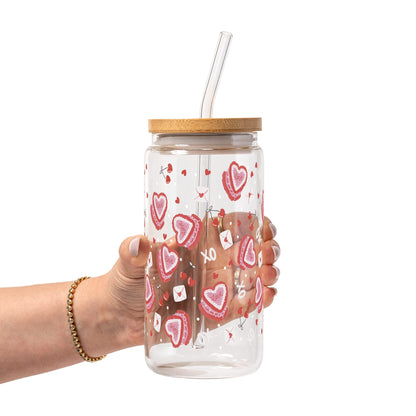 Valentine's Day Heart Cakes Glass Cups