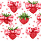 Valentine's Day Strawberry Bows Glass Cups