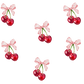 Vintage Cherry Bows Glass Cups