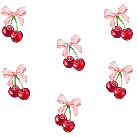 Vintage Cherry Bows Glass Cups