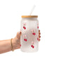 Vintage Cherry Bows Glass Cups