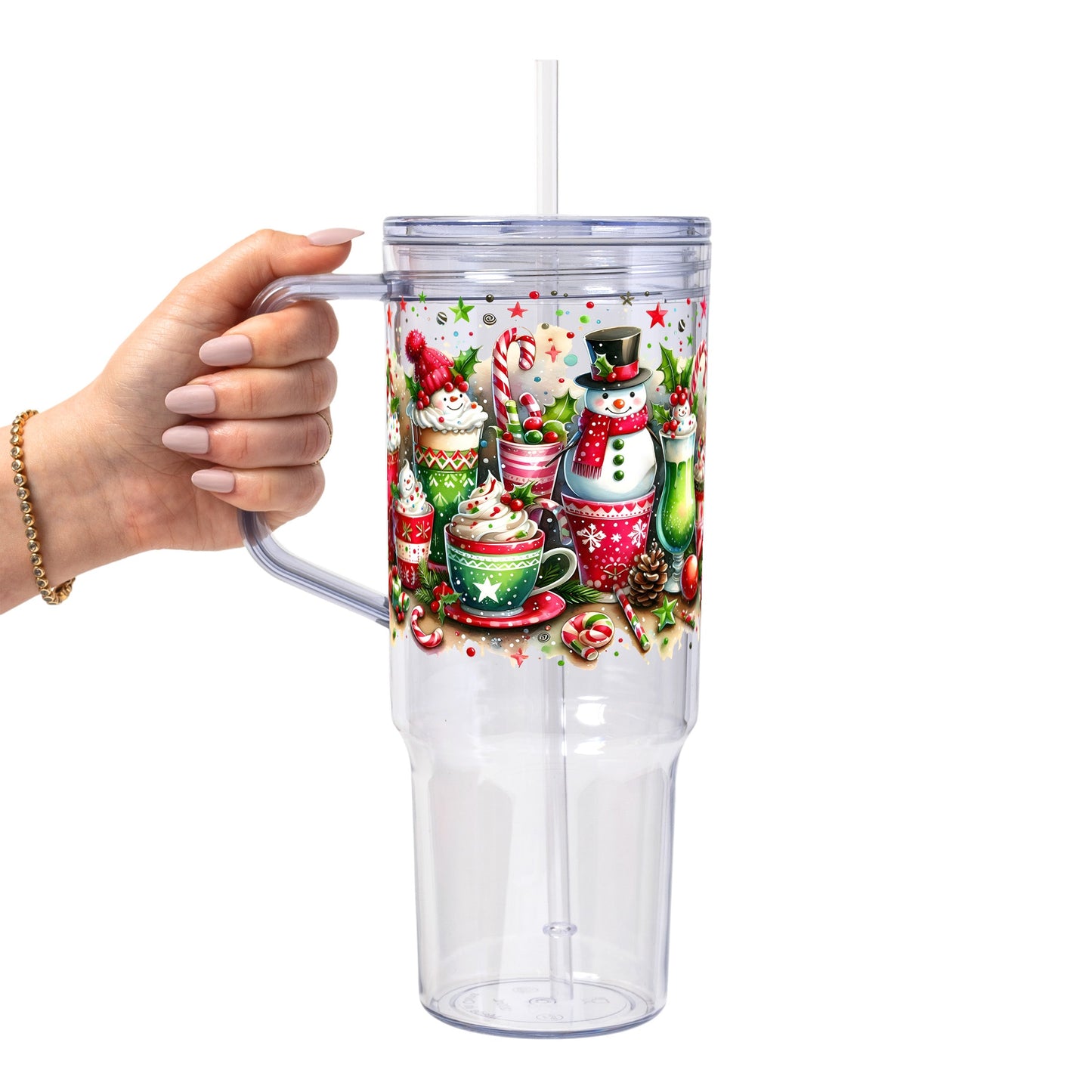 Holiday Snowman Glass Cups