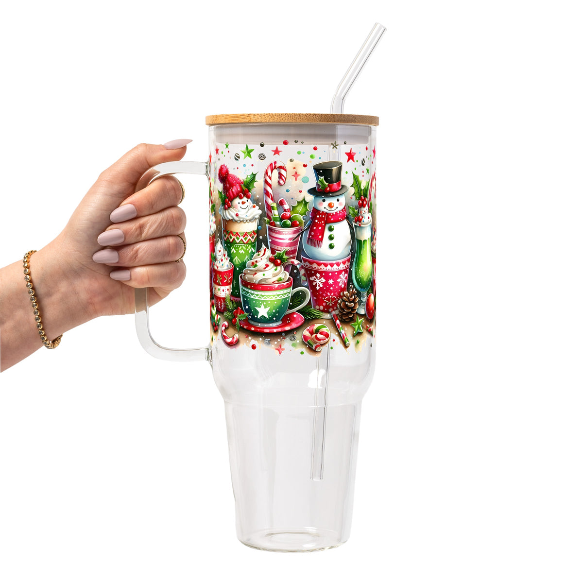 Holiday Snowman Glass Cups