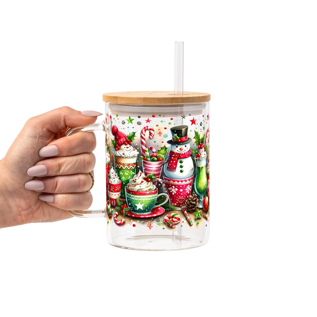 Holiday Snowman Glass Cups
