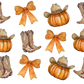 Western Pumpkins Glass Cups