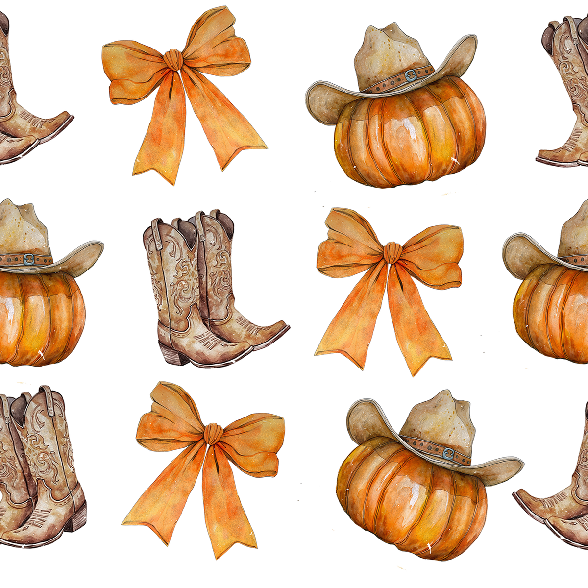 Western Pumpkins Glass Cups