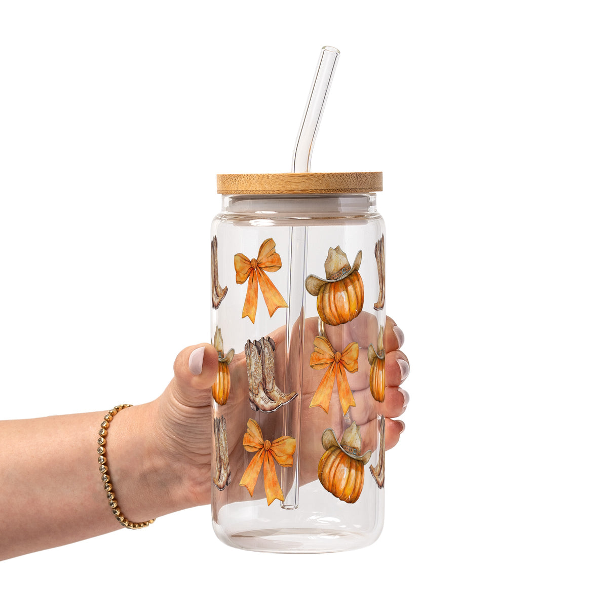 Western Pumpkins Glass Cups