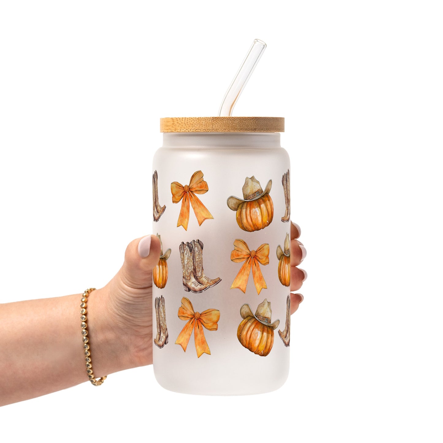 Western Pumpkins Glass Cups