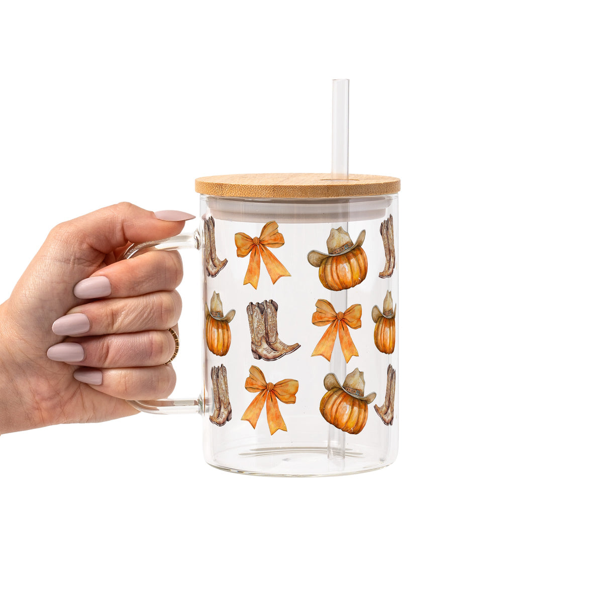 Western Pumpkins Glass Cups