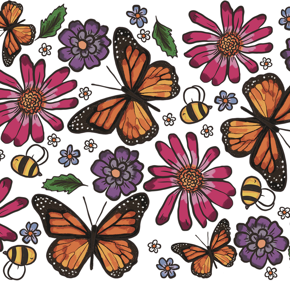 Butterfly Garden Glass Cups