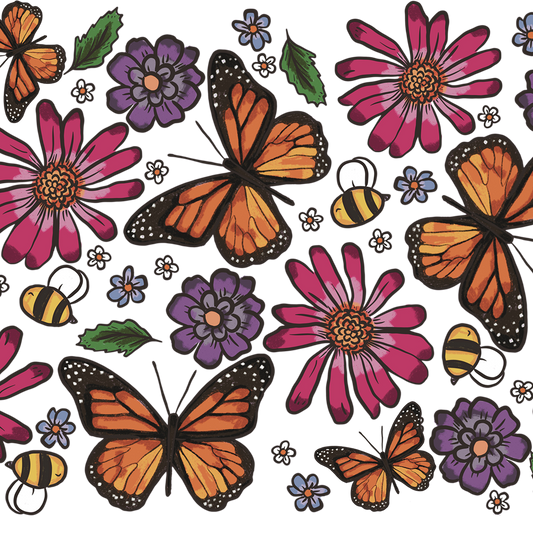 Vasos de cristal Mariposa Jardín
