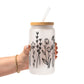 Black Wildflower Glass Cups